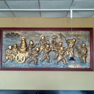 A neat picture at in the dining room at Wok n Roll.