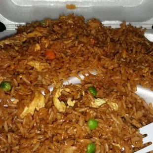 Overcooked and too much soy sauce , maybe  because it was very busy , but it tasted terrible !