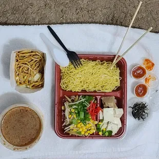 Chow Mein and Vegan Spicy Ramen