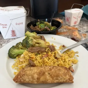 a plate of food on a counter