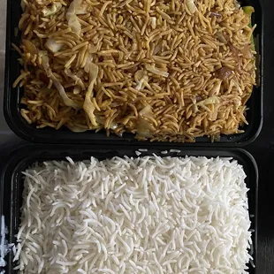 two trays of rice