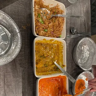 Chinese fried rice, chicken tikka masala, Shahi Navratan Korma!