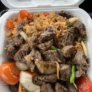 Shaking Beef w/Cajun Fried Rice