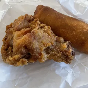 Chicken wing and Veggie Egg Roll