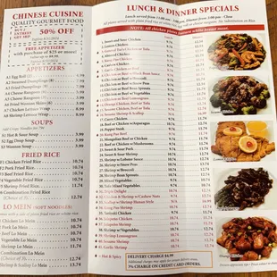 chicken wings and fried chicken, menu