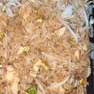 rice and vegetables in a container