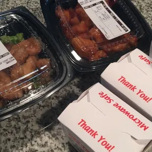 Left: Sesame Chicken; Right: General Tsos Chicken
