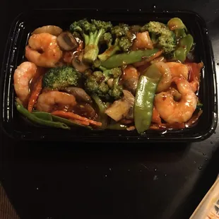 Shrimp with garlic sauce!! Yum!