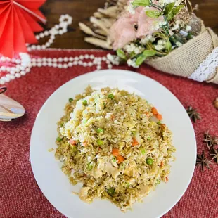 a plate of fried rice