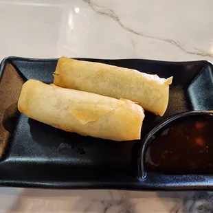 Vegetable spring rolls, served with a sweet sauce - I&apos;ll probably get this every time I go.