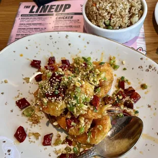 Crispy Spicy Prawns with Side Fried Rice