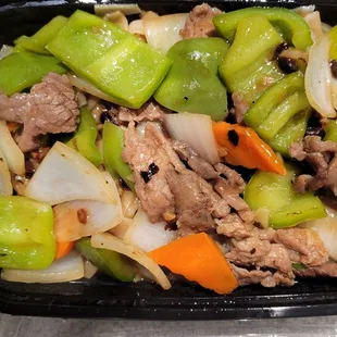 beef in black bean sauce chow fun