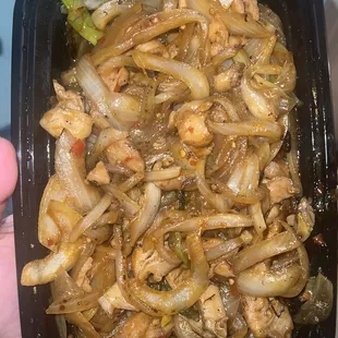 Mongolian onion, was supposed to be Mongolian chicken