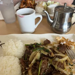 Mongolian Beef and the special combo which had teriyaki , and General Tao&apos;s Chicken.