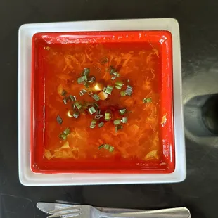 Spicy egg drop soup