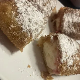 Raspberry cheesecake egg rolls