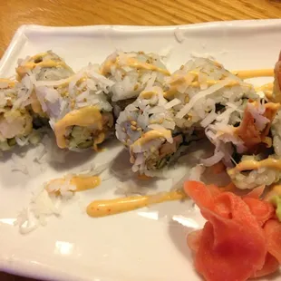 "New"/ spicy coconut shrimp roll
