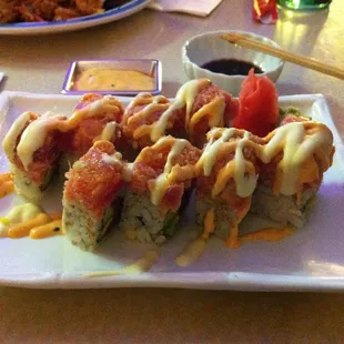 Spicy Girl Roll with a homemade wasabi mayo sauce