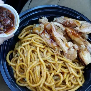 I need something hot to break the taste of sweet noodles and sweet chicken