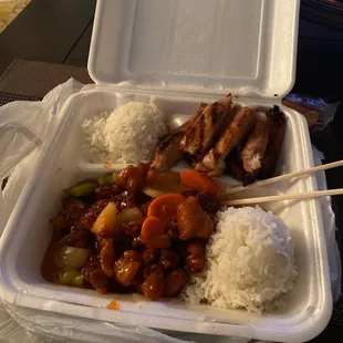 Sweet and Sour Chicken and Chicken Teriyaki Combo