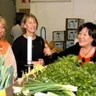 Showing off Chinese vegetables.