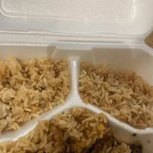 rice and beans in a container
