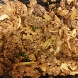 a close up of a dish of food