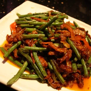 szechuan string beans with pork