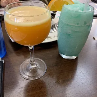 Mango Martini and Frozen Blue Hawaiian
