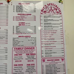 sushi and sashimi, menu