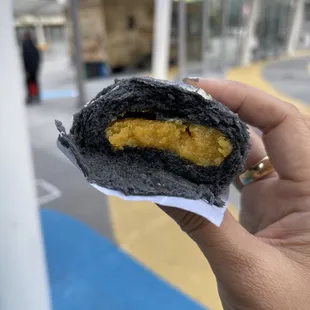 Charcoal lava bun. $7 for 4. Delicious