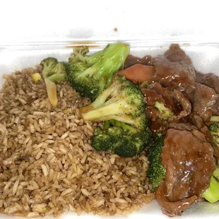 Beef and 2. Broccoli Lunch