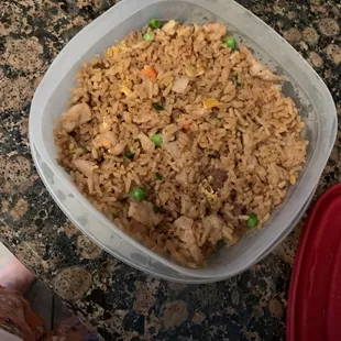 Combination fried rice without the shrimp