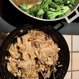 Added stir fried broccoli to my beef chow fun leftovers!