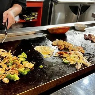 a chef preparing food