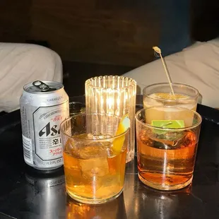 Wolf Old Fashioned, Yuzu Penicillin, Wolf &amp; Crane, Tokyo Milk Tea