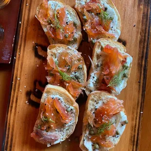 Salmon crostini app!
