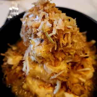 Ricotta Gnocchi - Lump crab/preserve lemons/Colorado corn/fried leaks/butter sauce