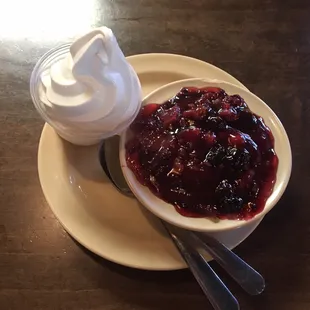 Hot, hot, hot  blackberry cobbler with vanilla soft serve