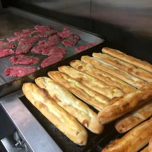 Top round steaks on a homemade roll awesome