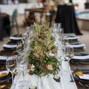 a table set for a wedding reception
