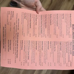 Lunch menu 2-22-2025