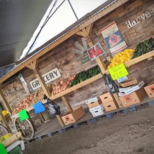 Great produce stand!  Go support them!  They've had a hard time due to road construction blocking their business.