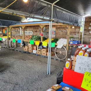 a farmers market with lots of fresh produce