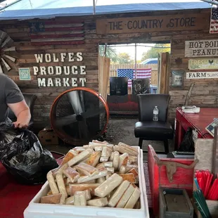 a man selling hot dogs