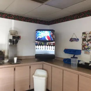 a tv in the corner