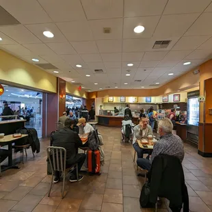 diners sitting at tables in a restaurant