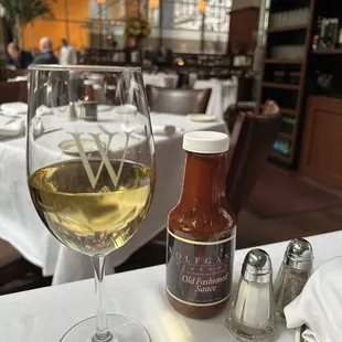 Chardonnay and mega flower arrangement.