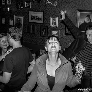 a group of people at a party