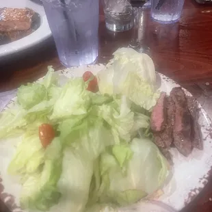 Wedge salad with steak